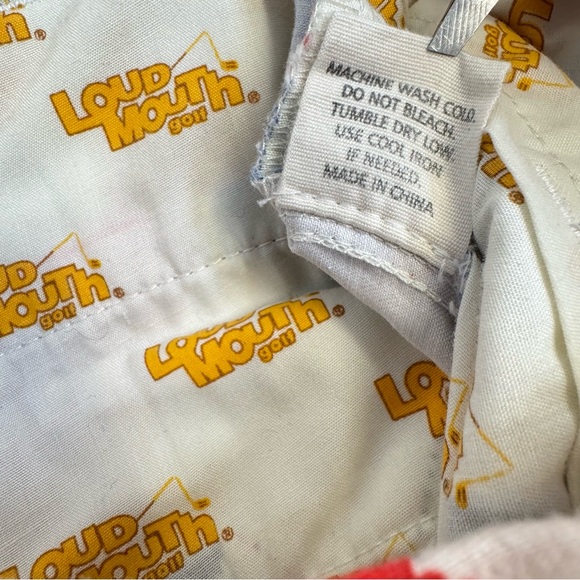 Loudmouth Golf Pants Mens 34 X 32 Dixie Argyle Pattern Red White Blue Tan - Picture 6 of 10